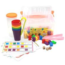 Juguete cognitivo Digital Montessori para niños, juguete de ayuda para la enseñanza de la coordinación del cerebro con la mano, oso arcoíris de seis colores 2024 - compra barato