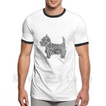 Westie-Camiseta de Zentangle Diy, 100% algodón, gran tamaño, Mandala, Westie, Westy West, Highland, White Terrier, perro 2024 - compra barato