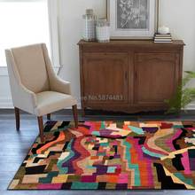 Fashion modern abstract color geometric mosaic living room bedroom bedside carpet floor mat customization 2024 - buy cheap