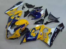 Molde de injeção carenagem kit corpo para gsxr1000 k5 05 06 gsxr 1000 2005 2006 carenagens azul amarelo carroçaria + presentes sb12 2024 - compre barato