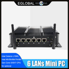 Eglobal-mini computador intel i5 8265u, 6 lans, firewall, roteador pfsense pc 2 * rs232 4 * usb3.0 hdmi 4g/3g drive, sem ventoinha 2024 - compre barato