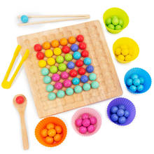 Wooden Clip Beads Games Kids Rainbow Toys Go Games Set Dots Beads Board Games Toy Montessori Educational Toys for Kids Children 2024 - buy cheap