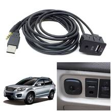 1.5M Car Dash Flush Mount USB Port Panel Auto Boat 3.5mm AUX USB Extension Cable Adapter for Toyota W91F 2024 - buy cheap