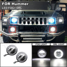 For 2003-2009 Hummer H2 Car Daytime Running Light Assembly White Angle Eye LED DRL Fog Lamp Driving Headlight Front 2024 - buy cheap