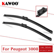 KAWOO-limpiaparabrisas de goma suave para coche Peugeot 3008, cuchillas 2008, 2009, 2010, 2011, 2012, 2013, 2014, 2015, 2016, 2017, 2018 2024 - compra barato