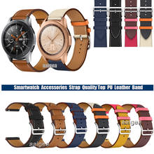 Ремешок кожаный для Samsung Galaxy Watch 42 мм 46 мм, сменный Браслет для наручных часов, 20 мм 22 мм 2024 - купить недорого
