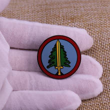 Pine And Sword Enamel Pin Two Peaks American Suspense Crime Round Brooch For Lapel Coat Scarf Sweater Badge 2024 - buy cheap