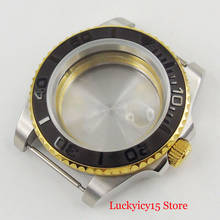 Caja de reloj de alta calidad de 40mm SS 40mm con borde recubierto de oro bisel negro cepillado cristal de zafiro ajuste ETA 2836 MIYOTA 8215 movimiento 2024 - compra barato