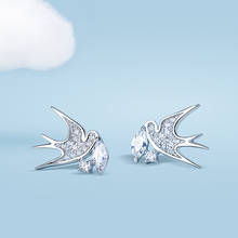 Karopel 100% 925 Sterling Silver Color Spring Collection Bird Swallow with Nest Stud Earrings for Women Fine Jewelry Gift 2024 - buy cheap