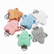Chenkai-Pinzas de silicona para chupete con letras I LOVE MOM, joyería para chupete de bebé, accesorio de juguete, Clips para dentición, 10 Uds. 2024 - compra barato