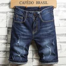 Men's Jeans Ripped Shorts 2021 Summer New Fashion Casual Vintage Slim Fit Denim Shorts Male Retro Five-points Pants 2024 - buy cheap
