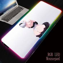 MRGBEST-alfombrilla de ratón RGB para Gaming, colchoneta LED para teclado de escritorio, para adulto, chica Sexy, con retroiluminación, colorida, grande, Anime 2024 - compra barato