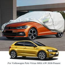 Capa protetora para autos, capa à prova d'água, proteção contra poeira e sol, para volkswagen polo, virtual, mk6, aw 2019 a 2020 2024 - compre barato