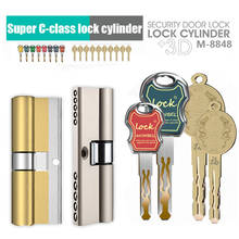 8  Keys Door Lock Cylinder Double Open Sided Blade Break Anti Pry Stainless Steel Bar Brass Snake Groove Cylinder 2024 - buy cheap