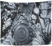 Silver Car of The Internal Combustion Engine Auto Repair Tapestry Home Decor Wall Hanging for Living Room Bedroom Dorm 50x60 in 2024 - buy cheap