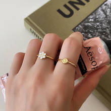 Mini anillo de plata de ley 100% 925 auténtica, flor de esmalte blanco y Starburst, joyería fina de Franch, C-J1303, 1 ud. 2024 - compra barato