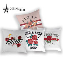 Rose Cushions Cover Home Decoration Letter Pillows Case Printed Pillow Cases Plant Cushion Covers 45X45Cm Cushions Covers Cojin 2024 - buy cheap