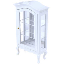 New 1/12 White Dollhouse Miniature Furniture Kitchen Dining Cabinet Cupboard Showcase Display Shelf 2024 - buy cheap