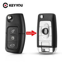 KEYYOU For Ford Fiesta Focus 2 Ecosport Kuga Escape 3 Button Modified Folding Key Cover Remote Case Car Key Fob HU101 Blade 2024 - buy cheap