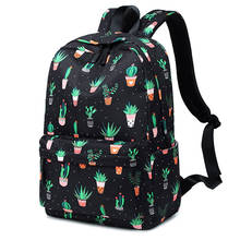 Waterproof Plant Printing Backpack School Bags Women Cactus Bookbag Cute School Bag for Teenage Girls Teen Girl Model Cartoon 2024 - buy cheap