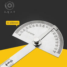 Stainless steel angle gauge angle gauge 180 degree 0-10CM adjustment semicircular indexing gauge multi-function protractor 2024 - buy cheap