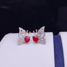 classic butterfly elegant ruby gemstone  earrings women earrings 925 sterling silver natural gem  girl birthday gift 2024 - buy cheap