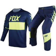 Conjunto de camisa e calça bann, conjunto de roupa para motocross utv atv off-road, mx racing 360, azul/amarelo 2024 - compre barato