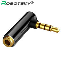 Robotsky-adaptador macho a hembra de ángulo recto de 90 grados, Conector de codo en forma de L de cuatro secciones, Cable de auriculares, 3,5mm, 1 ud. 2024 - compra barato