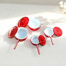 Set of 4 1:12 Dollhouse Miniature Frying Pans Set Kitchen Cookware Toy Red 2024 - buy cheap