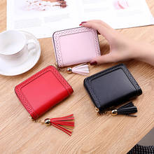 New Women Function Credit Card Holder ID Card Case Tassel Wallet With Document Money Bag Ladies Small Leather Purse For Female 2024 - buy cheap