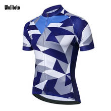 WULITOTO sport  blue Short Sleeve MTB Quick dry Cycling Jersey For Men 2024 - buy cheap