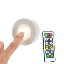 Rgb 12 cores led sob a luz do armário pode ser escurecido sensor de toque led puck luzes armário perto guarda-roupa cozinha noite lâmpada navio da gota
