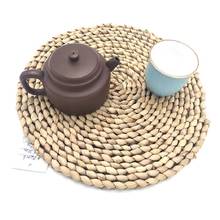 Posavasos para taza de café, tapete de mesa resistente al calor, almohadilla de té de tejido Natural, cojín de aislamiento grueso, manteles individuales redondos 2024 - compra barato