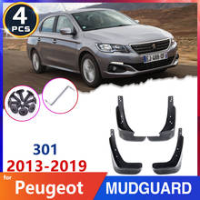 Guardabarros de coche para Peugeot 301, 2013 ~ 2019, 2014, 2015, 2016, 2017, 2018, guardabarros, accesorios para automóviles, pegatinas 2024 - compra barato