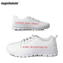 doginthehole Print On Demand White Black Mesh Sneakers Man Woman Customized Casual Flats Shoes Wholesale Gift Custom Footwear 2024 - buy cheap