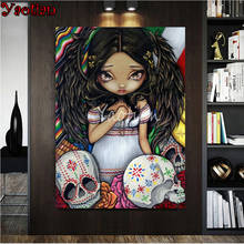 5D DIY Diamond Painting Cartoon girl with big eyes skull Square&Round Diamond Mosaic Paint Diamond Embroidery Cross Stitch 2024 - buy cheap