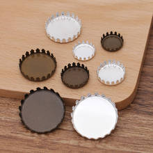 Base redonda de cabujón, 50 piezas, 12mm, 15mm, 20mm, 25mm, corona, bandeja en blanco, configuración de bisel, accesorios de joyería DIY 2024 - compra barato