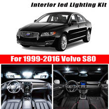 Для 1999-2016 Volvo S80 седан белые автомобильные аксессуары Canbus безошибочный светодиодный светильник для интерьера, светильник для чтения, комплект, карта, купол, лицензия 2024 - купить недорого