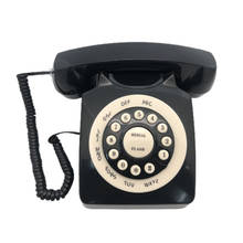 Teléfono de escritorio Vintage, teléfono antiguo Retro Para decoración del hogar/oficina, teléfono europeo Retro, negro 2024 - compra barato