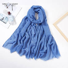 70*180CM Cotton and Linen Tassel Scarf Sequins Autumn/Winter Hijab Malay Headscarf Wholesale 2024 - buy cheap