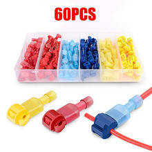 60pcs T-Tap Wire Connectors Self-Stripping Quick Splice Electrical Wire Terminal Insulated Male Quick Disconnect Spade Terminal 2024 - buy cheap