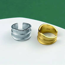 Foxanry anéis de prata esterlina 925, para mulheres casais nova moda simples irregular geométricos presentes de joias de festa 2024 - compre barato