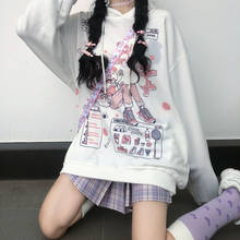 Sudadera con capucha de Anime Kawaii Harajuku para mujer, suéter de dibujos animados, Ullzang, estilo coreano, moda, sudadera con gráfico, Tops para mujer 2021 2024 - compra barato