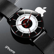 Relógio minimalista masculino de luxo 2021, relógio de quartzo com pulseira de malha de aço inoxidável, relógio luminoso para negócios, simples 2024 - compre barato