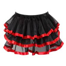 Женская фатиновая юбка-пачка, многослойная сетчатая Сексуальная полосатая мини-юбка, юбка для танцев, юбка-американка, S-6XL 2024 - купить недорого