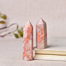 1PC Natural Red Stripe stone Crystal Point Tower Healing Energy Stone Reiki Obelisk Quartz Polished 50-80mm Home Decoration Gift 2024 - buy cheap