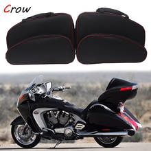 Par motocicleta sela sacos de armazenamento lateral saco de bagagem interior forro à prova dwaterproof água para a vitória visão tour cross country tour 2024 - compre barato