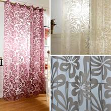 Modern Jacquard Floral Tulle Voile Door Window Curtain Sheer Panel Drapes Scarf Valances For Living Room Bedroom Dropship 2024 - buy cheap