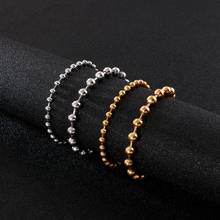 4/8mm 316L Stainless Steel Bracelet Round Bead Beans Link Chain Bracelet For Mens Women Jewelry S Gold Bracelets Bangles 2024 - buy cheap