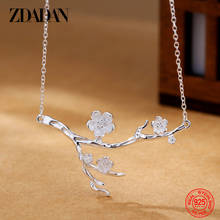 ZDADAN 925 Sterling Silver Flower Necklace For Women Fashion Jewelry Party Gift 2024 - buy cheap